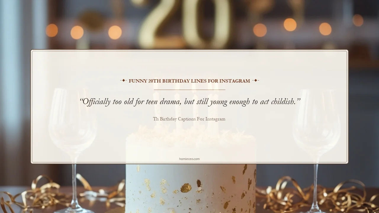 Funny 20th Birthday Lines for Instagram - 20th Birthday Captions for Instagram