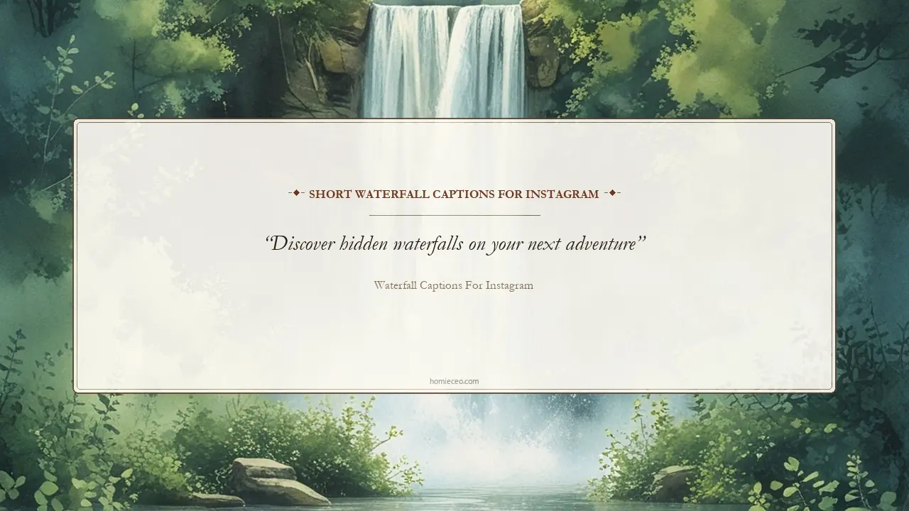 Short Waterfall Quotes for Instagram - Waterfall Captions for Instagram