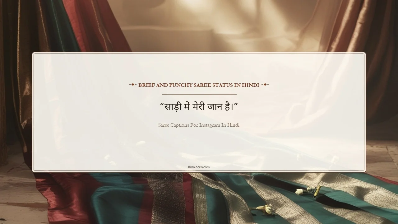 Short Saree Quotes for Instagram in Hindi - Saree Captions for Instagram in Hindi