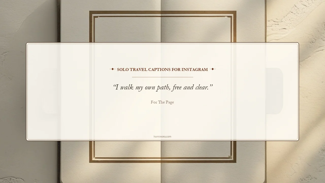 Solo Travel Captions for Instagram - for the page