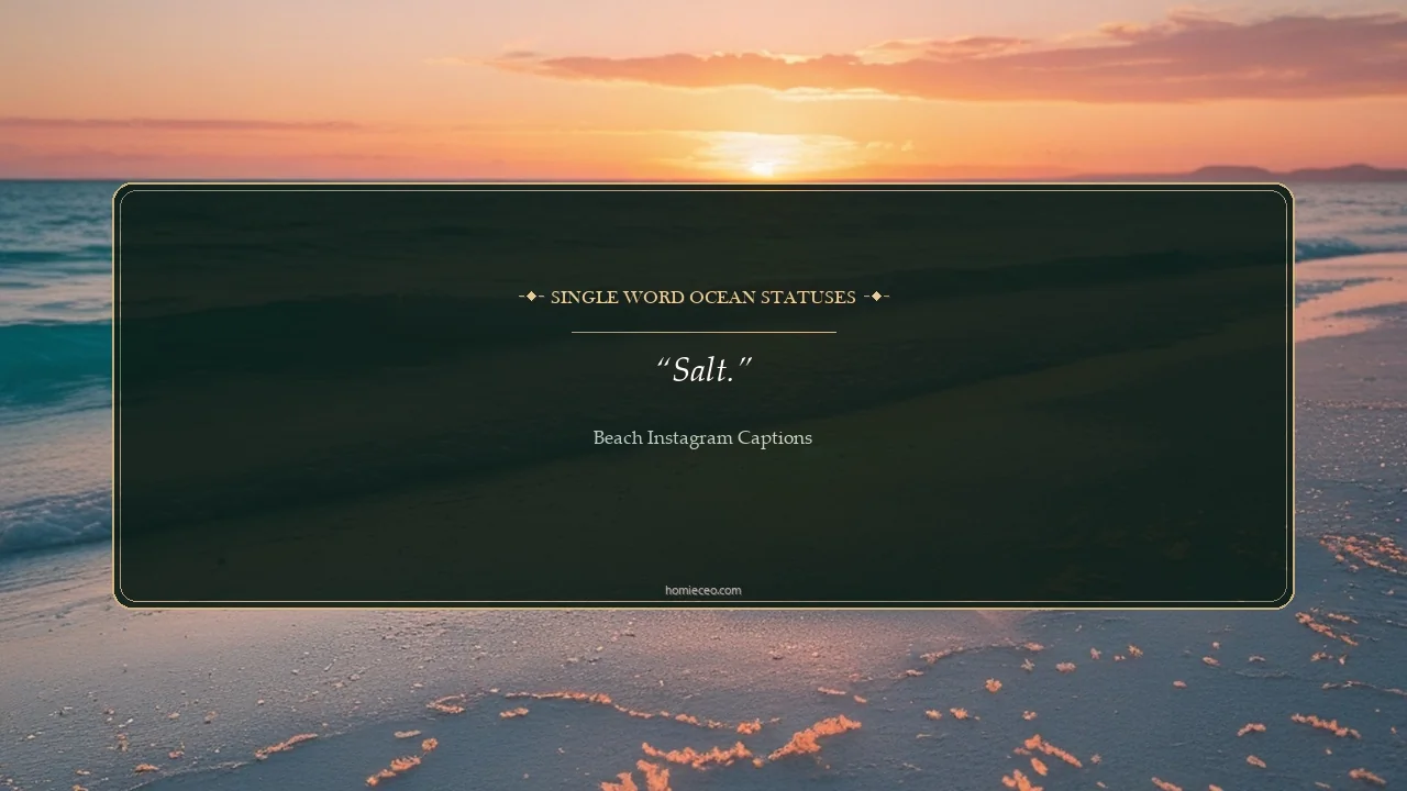 One-Word Beach Instagram Lines - Beach Instagram Captions