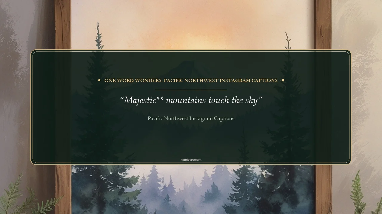 One-Word Pacific Northwest Instagram Lines - Pacific Northwest Instagram Captions