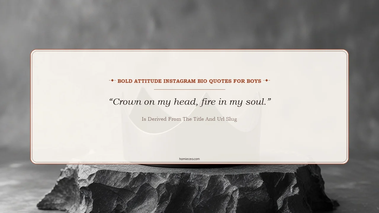 Bold Attitude Instagram Bio Quotes for Boys - is derived from the title and URL slug