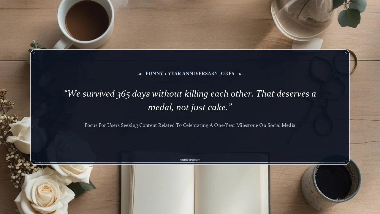 Funny 1-Year Anniversary Jokes - focus for users seeking content related to celebrating a one-year milestone on social media