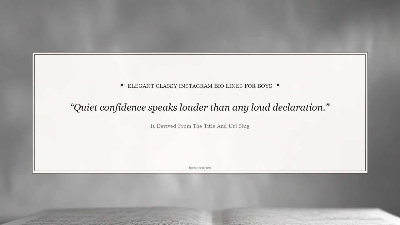 Elegant Classy Instagram Bio Lines for Boys - is derived from the title and URL slug