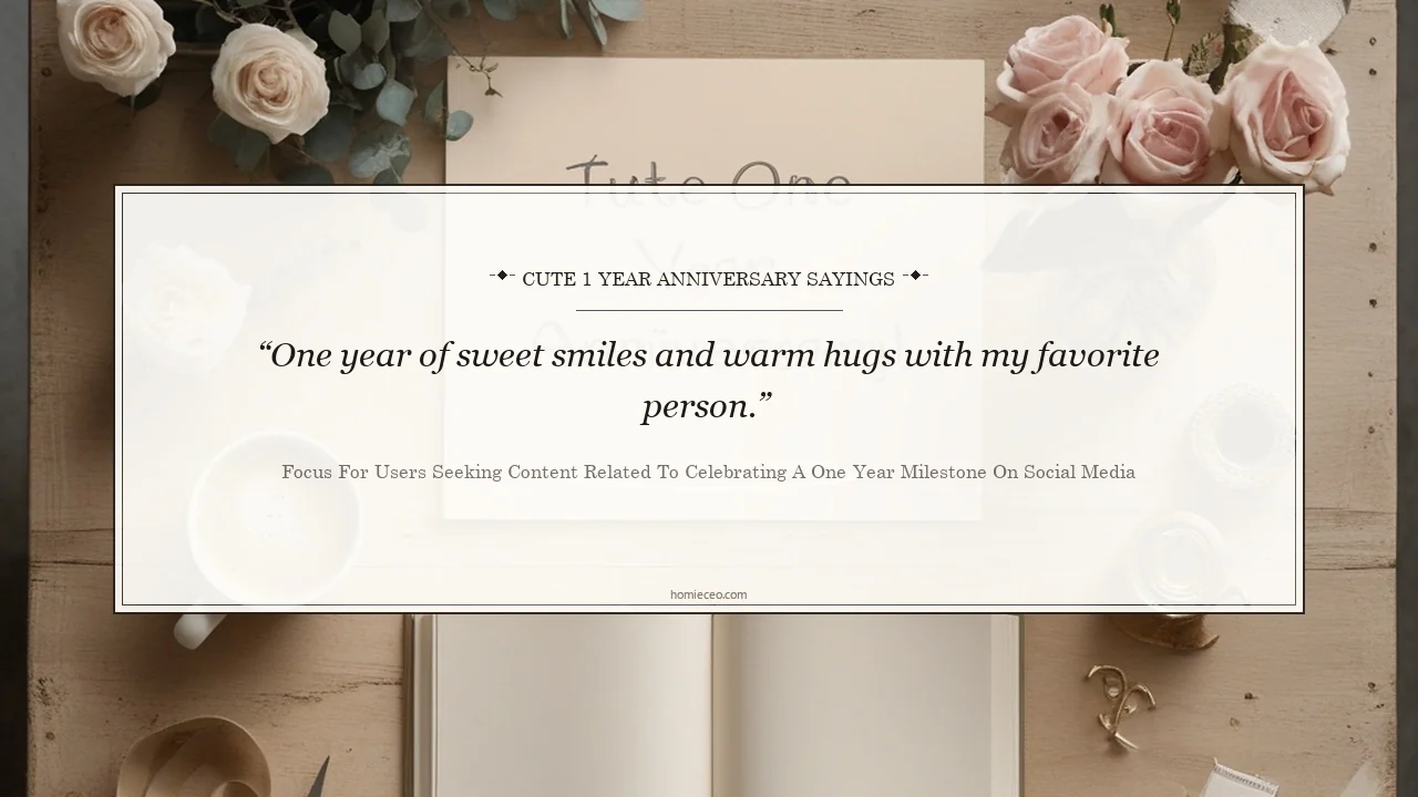 Cute 1-Year Anniversary Sayings - focus for users seeking content related to celebrating a one-year milestone on social media