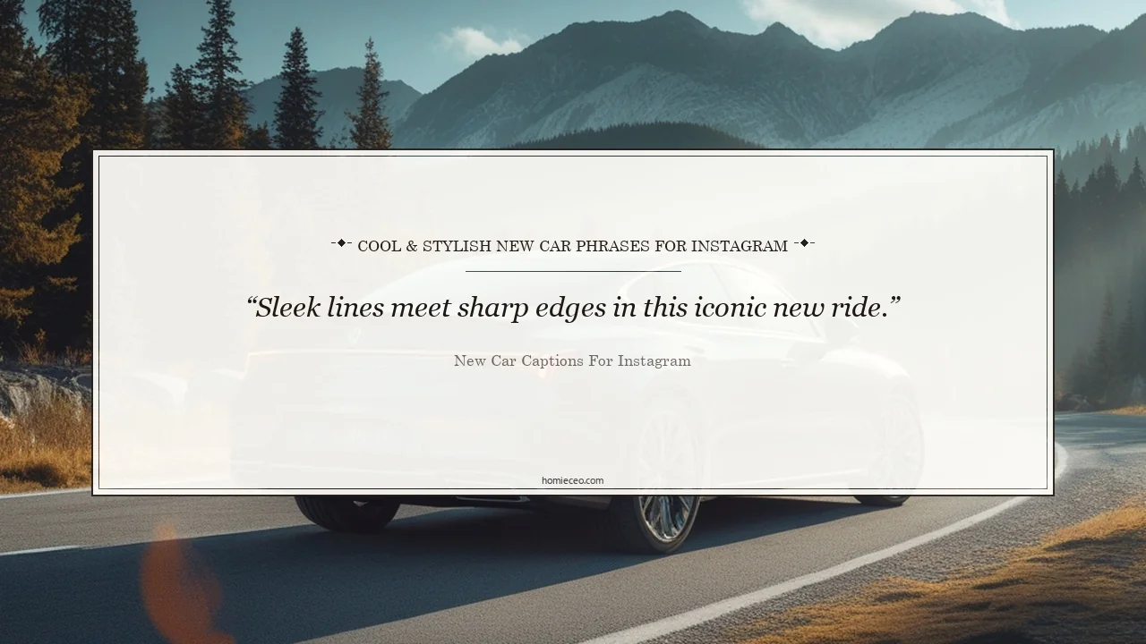 Cool & Stylish New Car Phrases for Instagram - New car captions for Instagram
