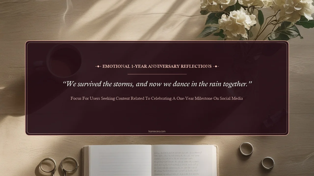 Emotional 1-Year Anniversary Reflections - focus for users seeking content related to celebrating a one-year milestone on social media