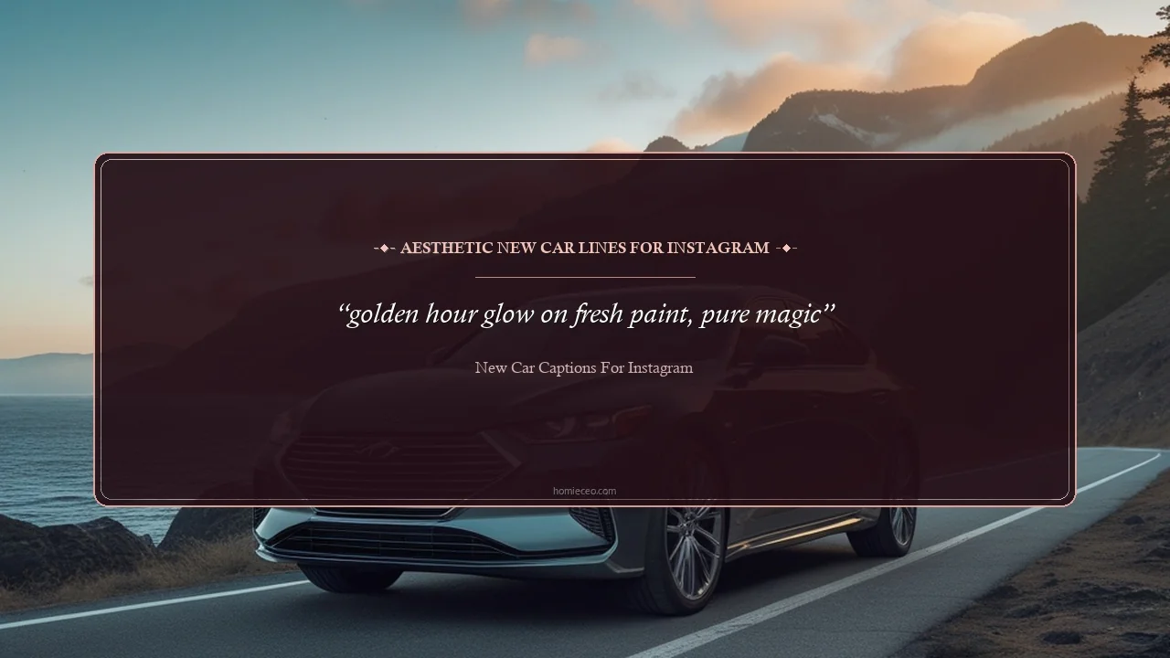 Aesthetic New Car Lines for Instagram - New car captions for Instagram
